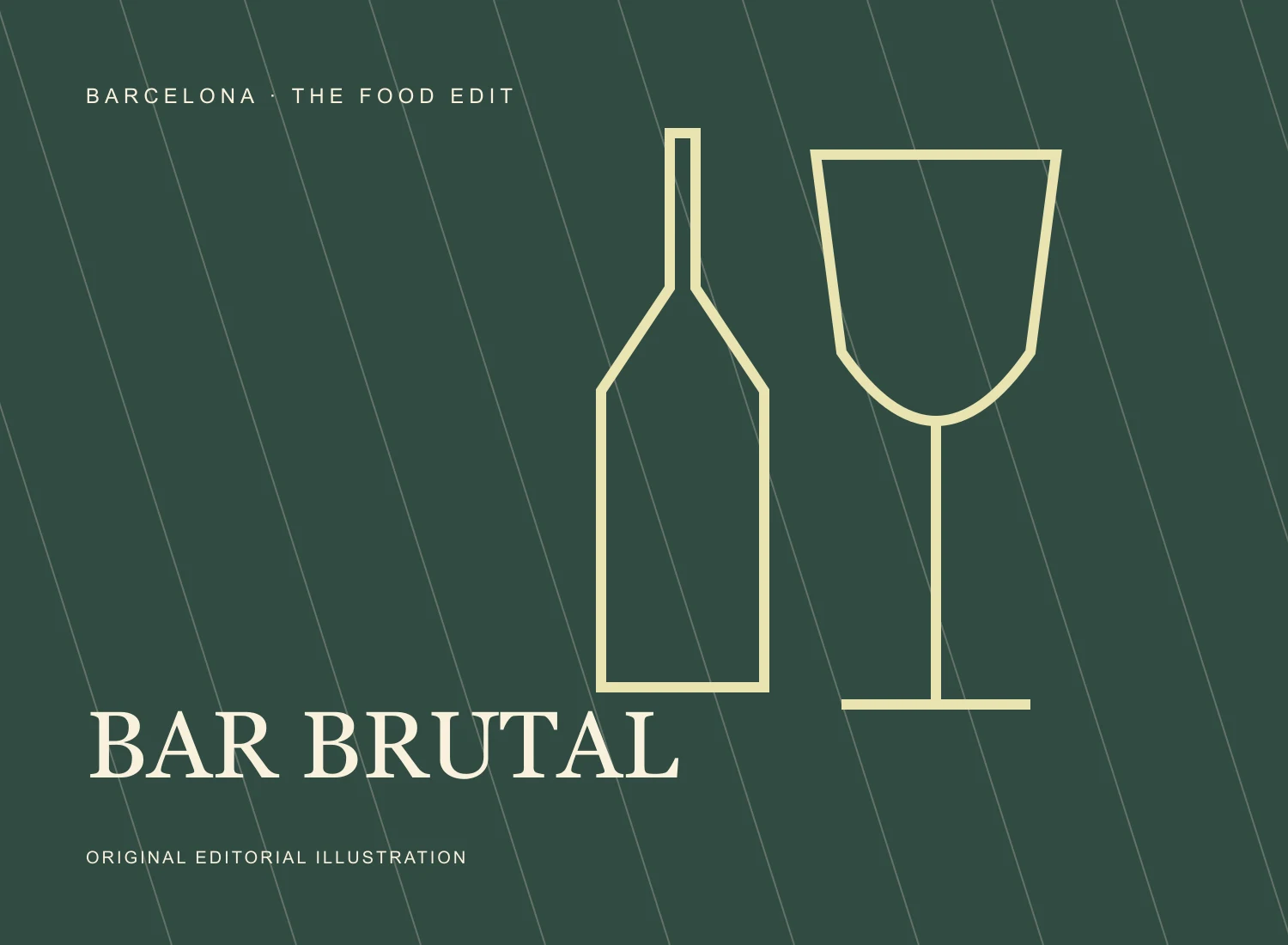 Ilustración editorial original de Bar Brutal, no es una fotografía del local