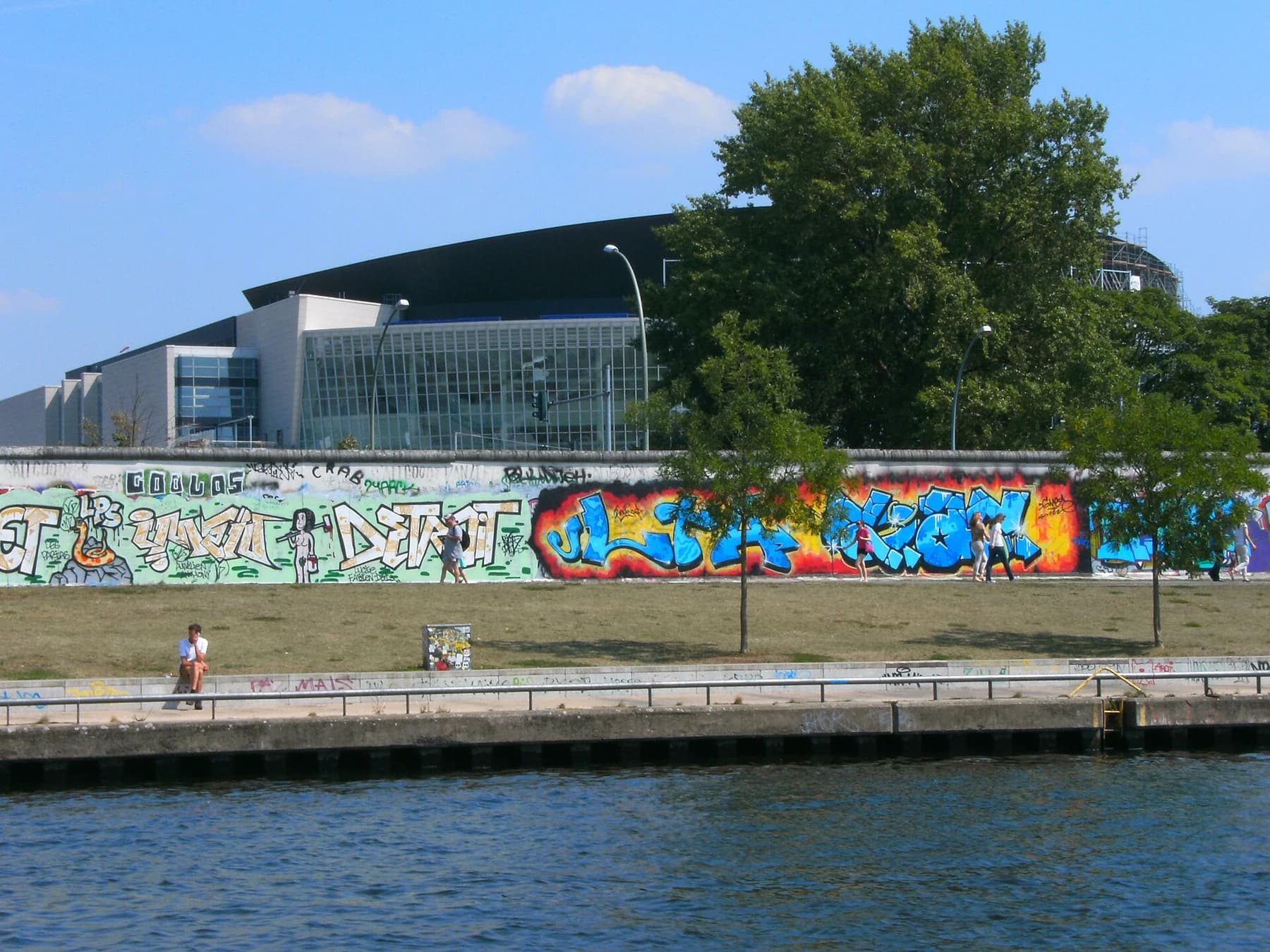 Die Spree neben der East Side Gallery, Archivaufnahme