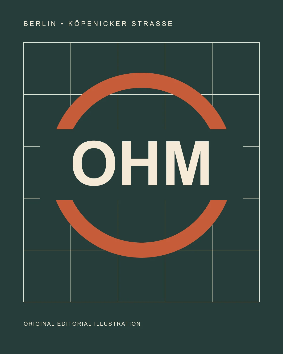 Eigene redaktionelle Illustration für OHM Berlin, kein Foto des Clubs