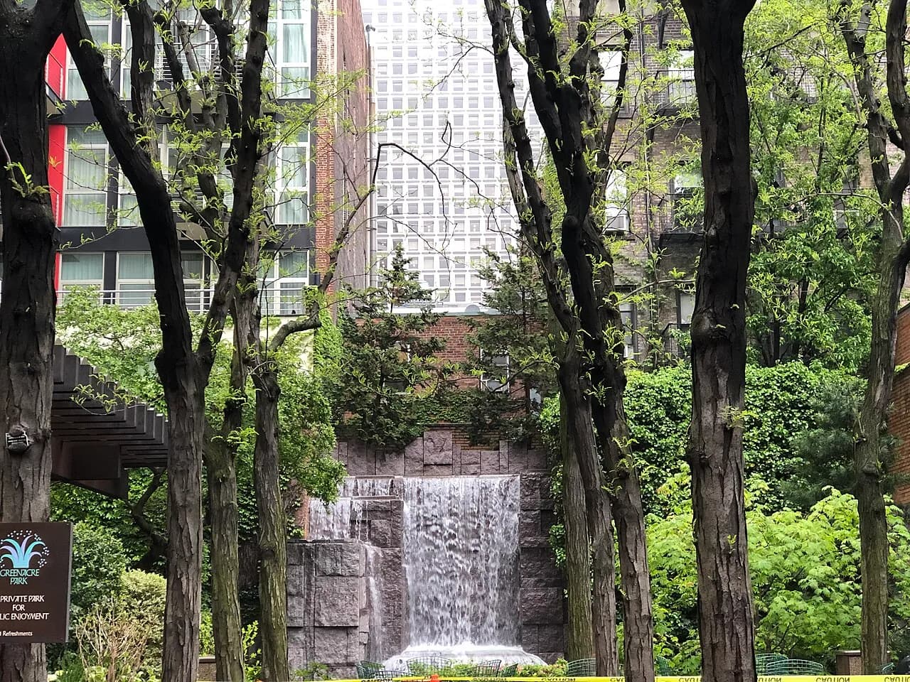 Archival photograph of Greenacre Park, New York (2019)
