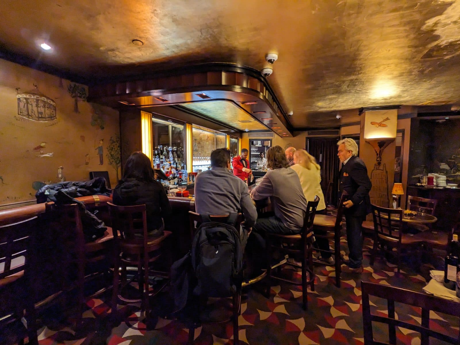 Murals inside Bemelmans Bar in Manhattan, photographed in April 2023