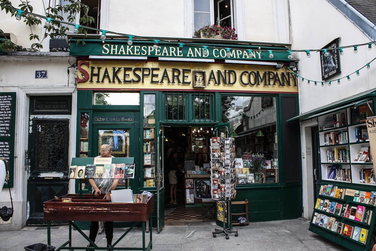 Shakespeare and Company bookshop in Paris, photographed in August 2013