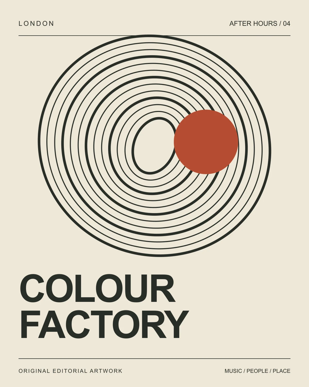 Original graphic illustration for Colour Factory, London; not a venue photograph