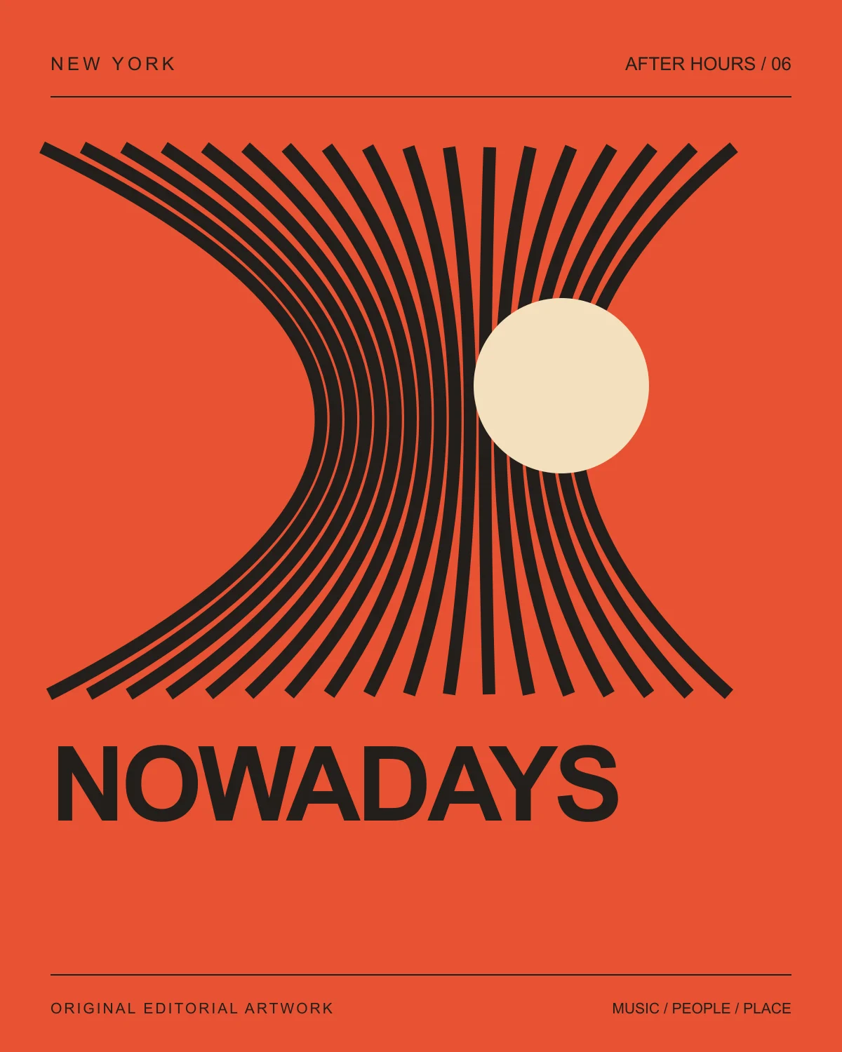 Original graphic illustration for Nowadays, New York; not a venue photograph