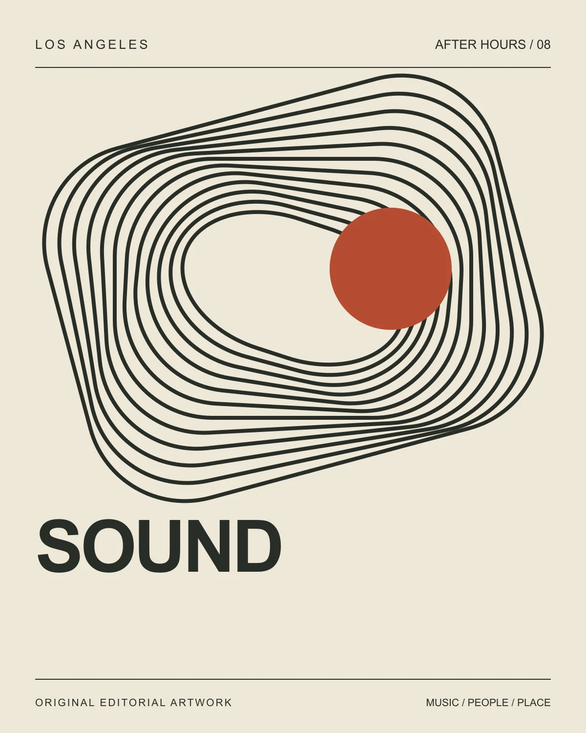 Original graphic illustration for Sound, Los Angeles; not a venue photograph