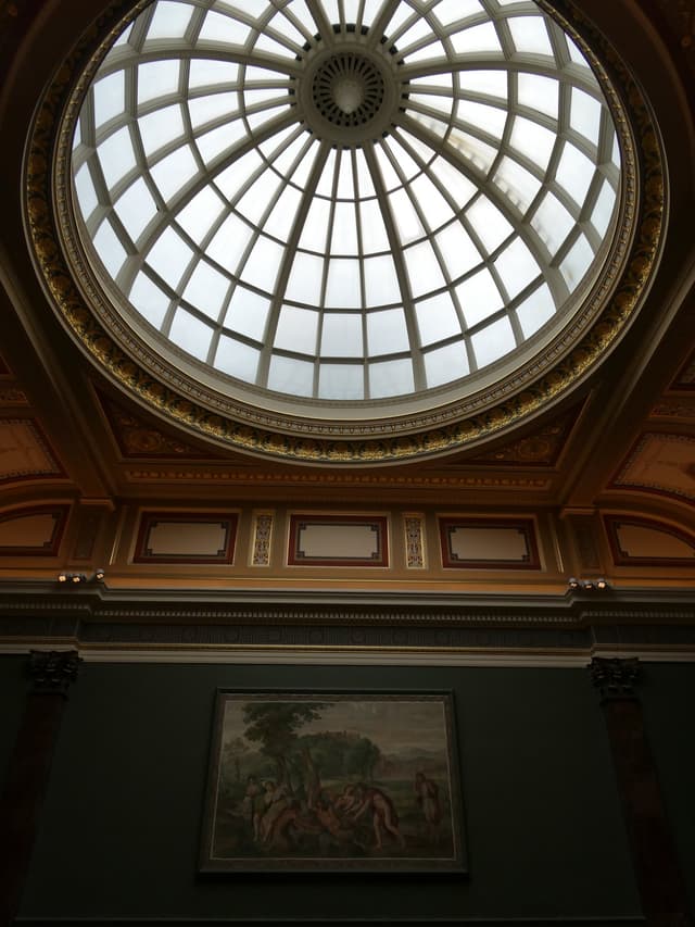 Glass dome inside the National Gallery in London, photographed in August 2025