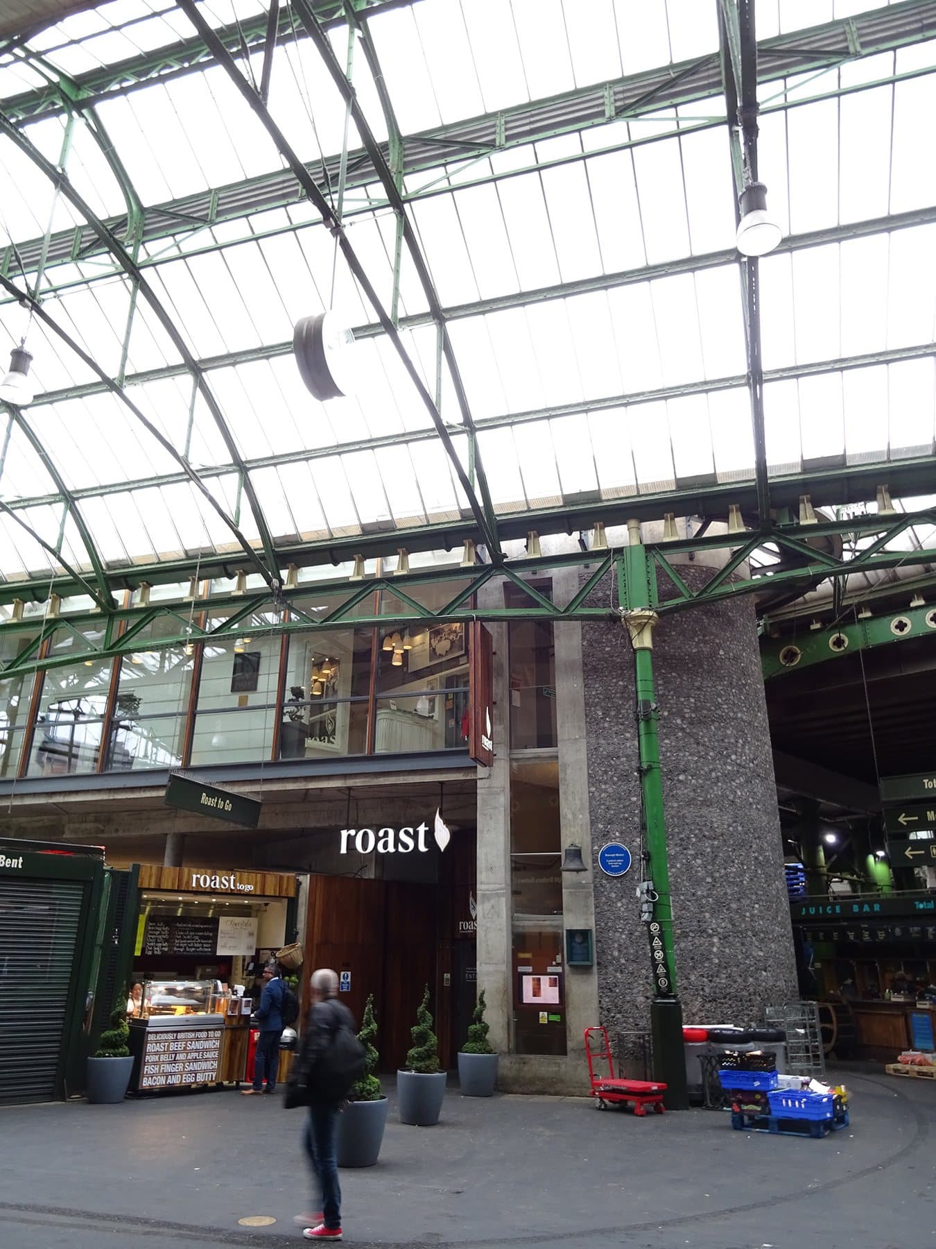 Covered entrance at Borough Market in London, photographed in August 2017