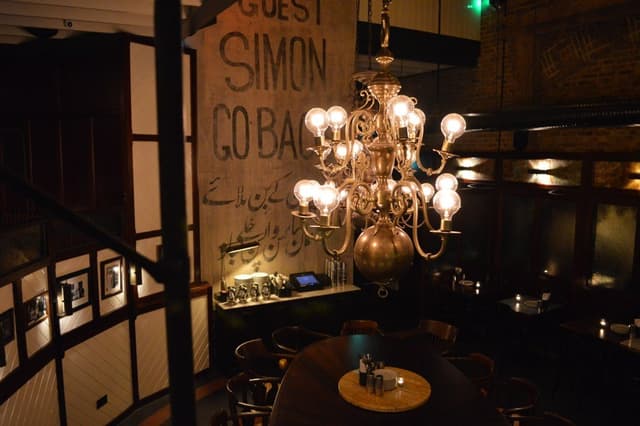 Interior of Dishoom King's Cross, photographed in November 2014