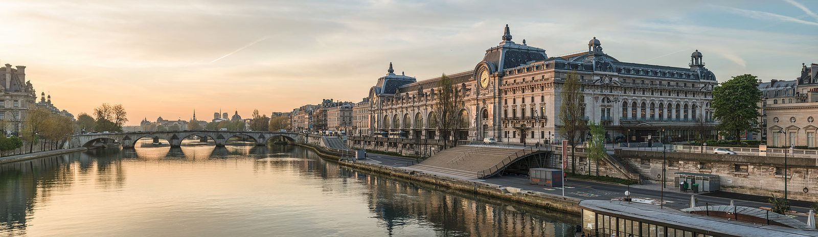 Musée d’Orsay beside the Seine and Pont Royal, photographed in April 2014