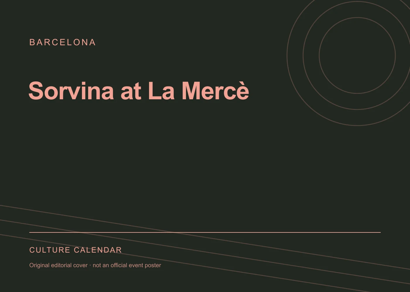 Original editorial programme cover: Sorvina at La Mercè. This is not the organiser’s official poster.