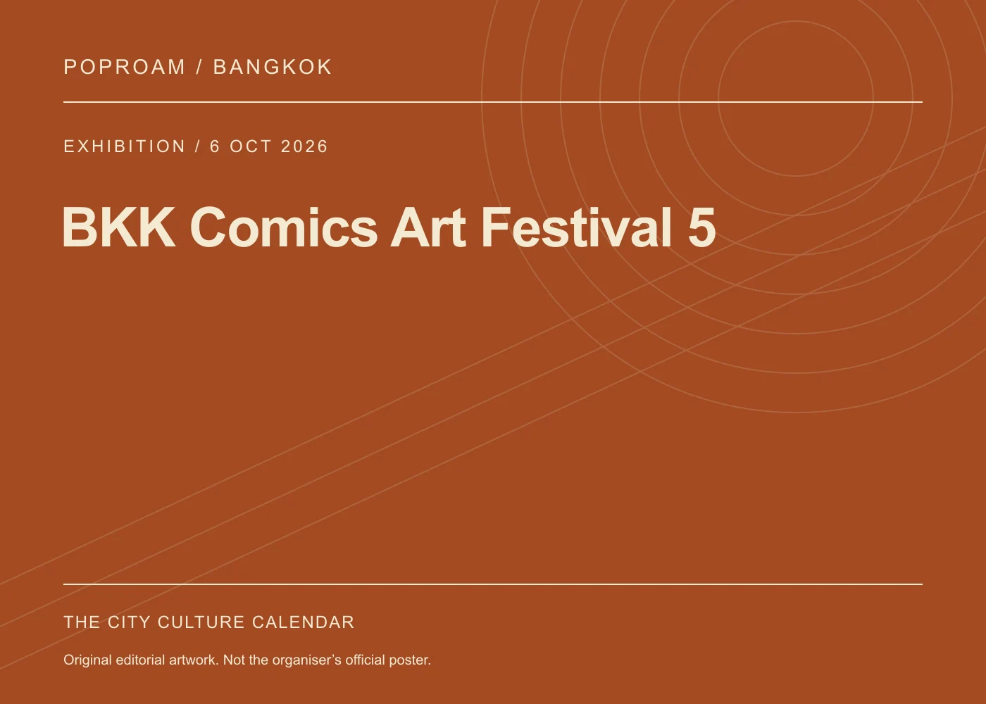 Original editorial programme artwork for BKK Comics Art Festival 5. This is not the organiser’s official poster.