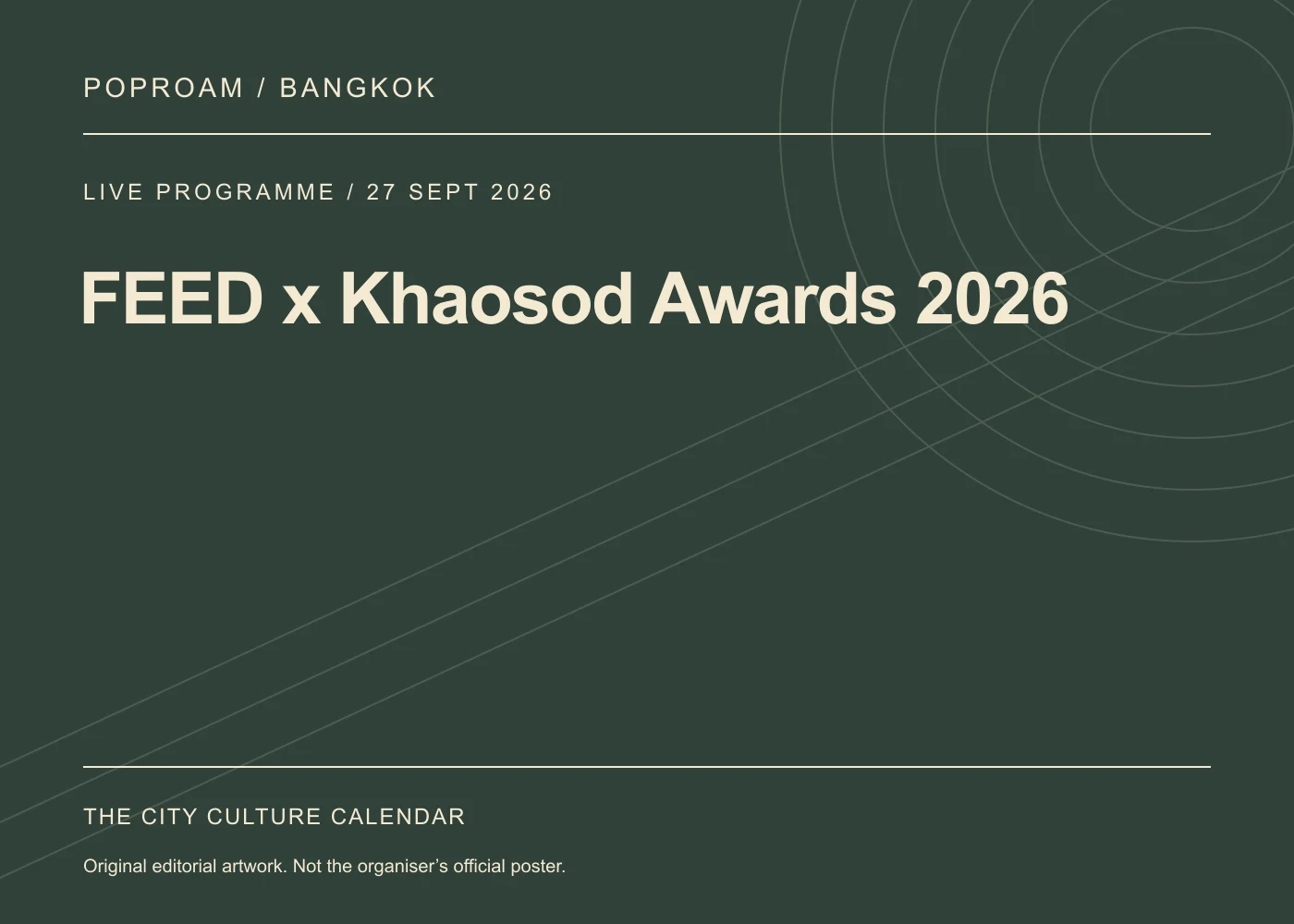 Original editorial programme artwork for FEED x Khaosod Awards 2026. This is not the organiser’s official poster.