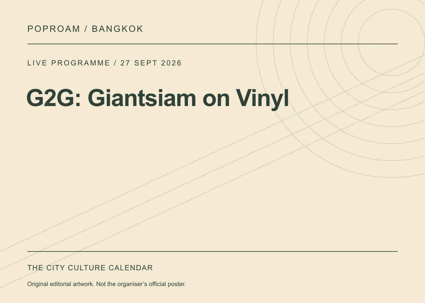 Original editorial programme artwork for G2G: Giantsiam on Vinyl. This is not the organiser’s official poster.