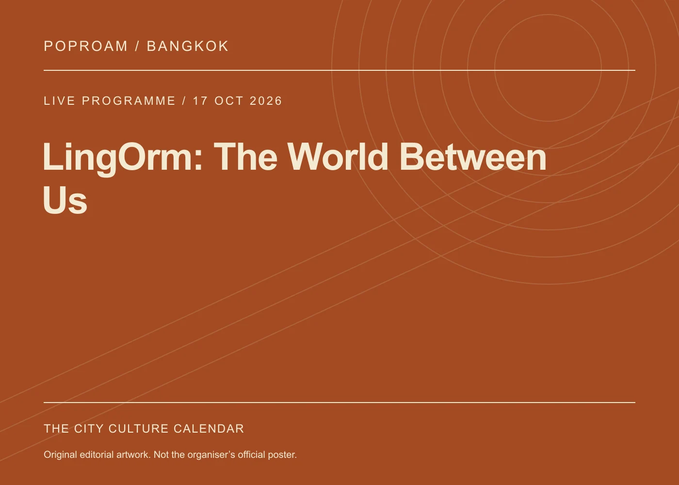 Original editorial programme artwork for LingOrm: The World Between Us. This is not the organiser’s official poster.