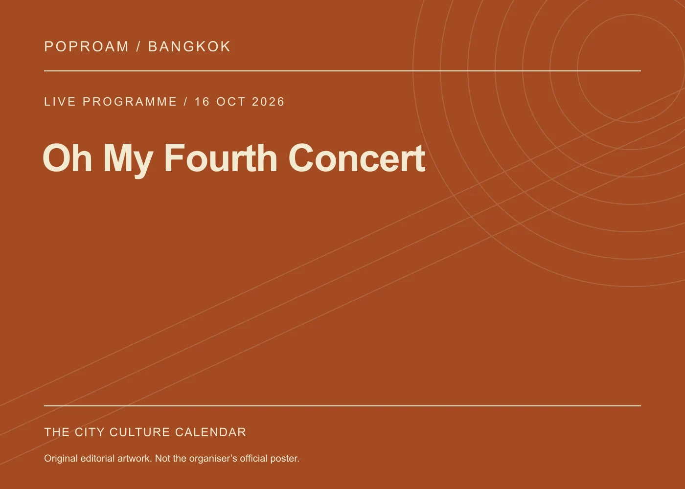 Original editorial programme artwork for Oh My Fourth Concert. This is not the organiser’s official poster.