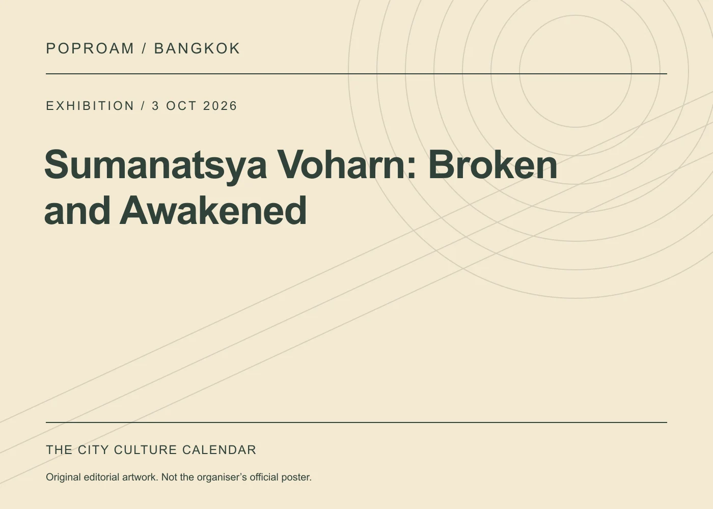 Original editorial programme artwork for Sumanatsya Voharn: Broken and Awakened. This is not the organiser’s official poster.