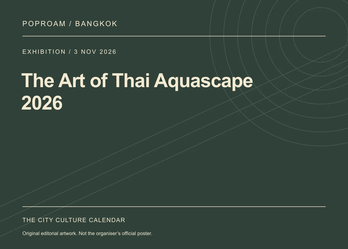 Original editorial programme artwork for The Art of Thai Aquascape 2026. This is not the organiser’s official poster.
