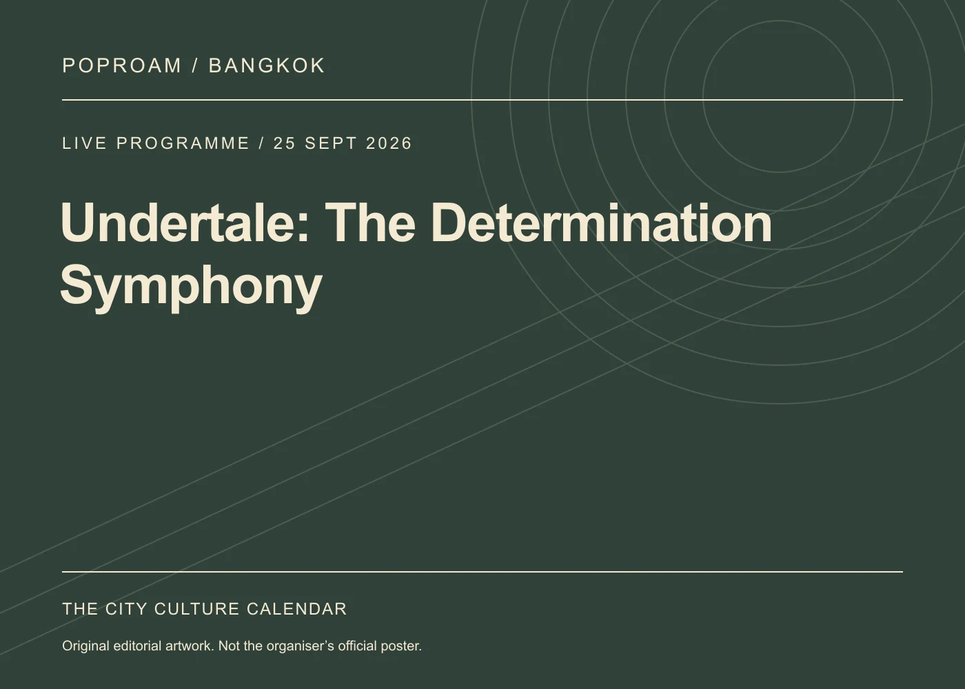 Original editorial programme artwork for Undertale: The Determination Symphony. This is not the organiser’s official poster.