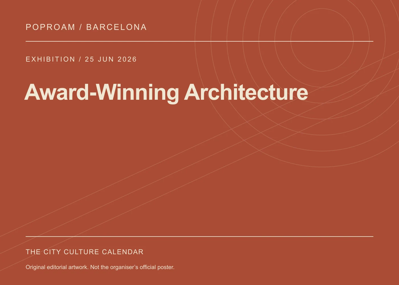 Original editorial programme artwork for Award-Winning Architecture. This is not the organiser’s official poster.
