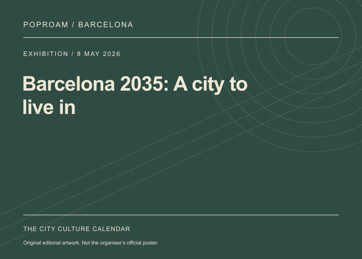 Original editorial programme artwork for Barcelona 2035: A city to live in. This is not the organiser’s official poster.
