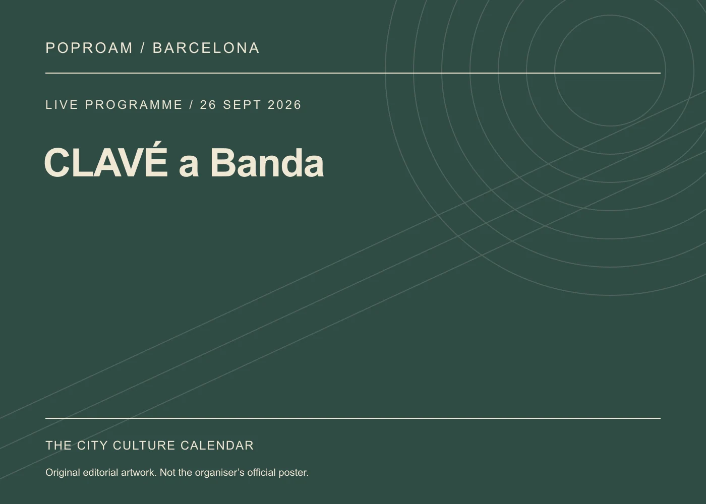 Original editorial programme artwork for CLAVÉ a Banda. This is not the organiser’s official poster.