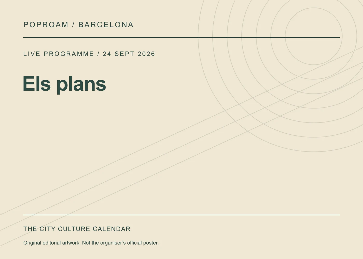 Original editorial programme artwork for Els plans. This is not the organiser’s official poster.