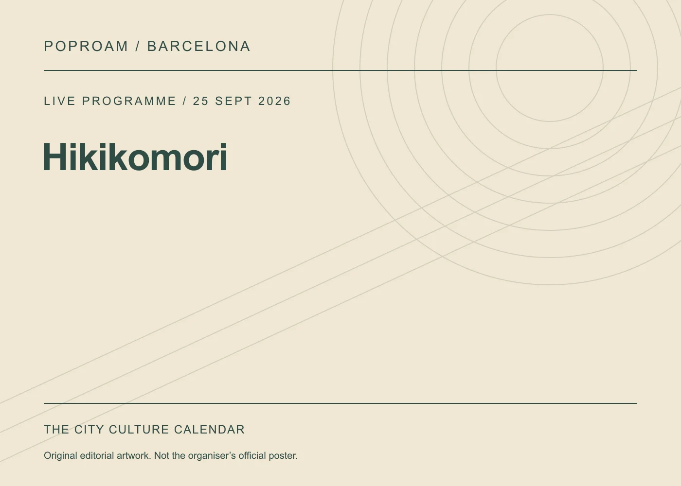 Original editorial programme artwork for Hikikomori. This is not the organiser’s official poster.
