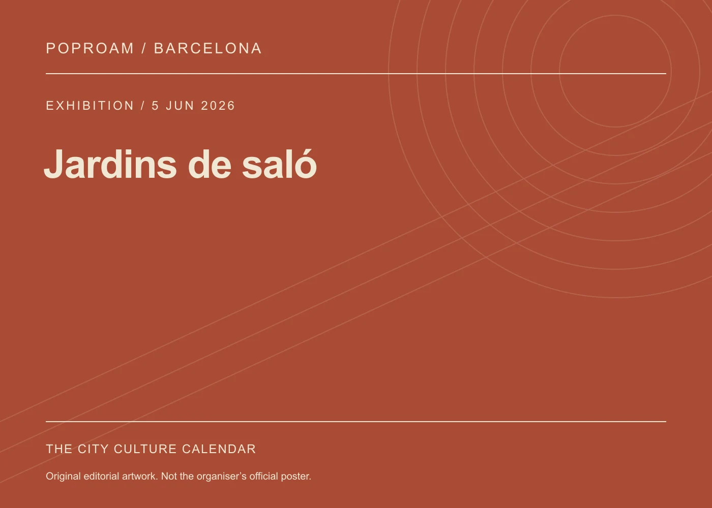 Original editorial programme artwork for Jardins de saló. This is not the organiser’s official poster.