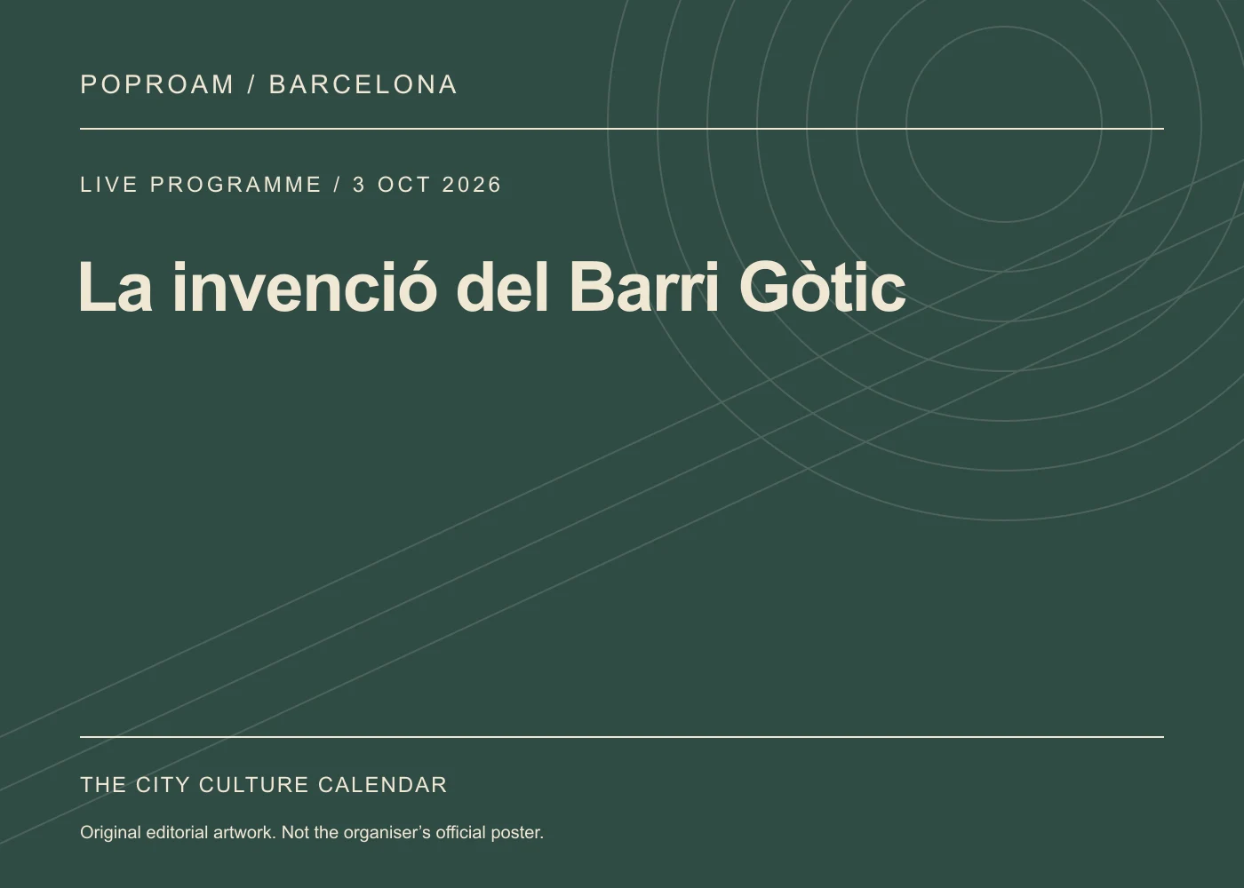 Original editorial programme artwork for La invenció del Barri Gòtic. This is not the organiser’s official poster.