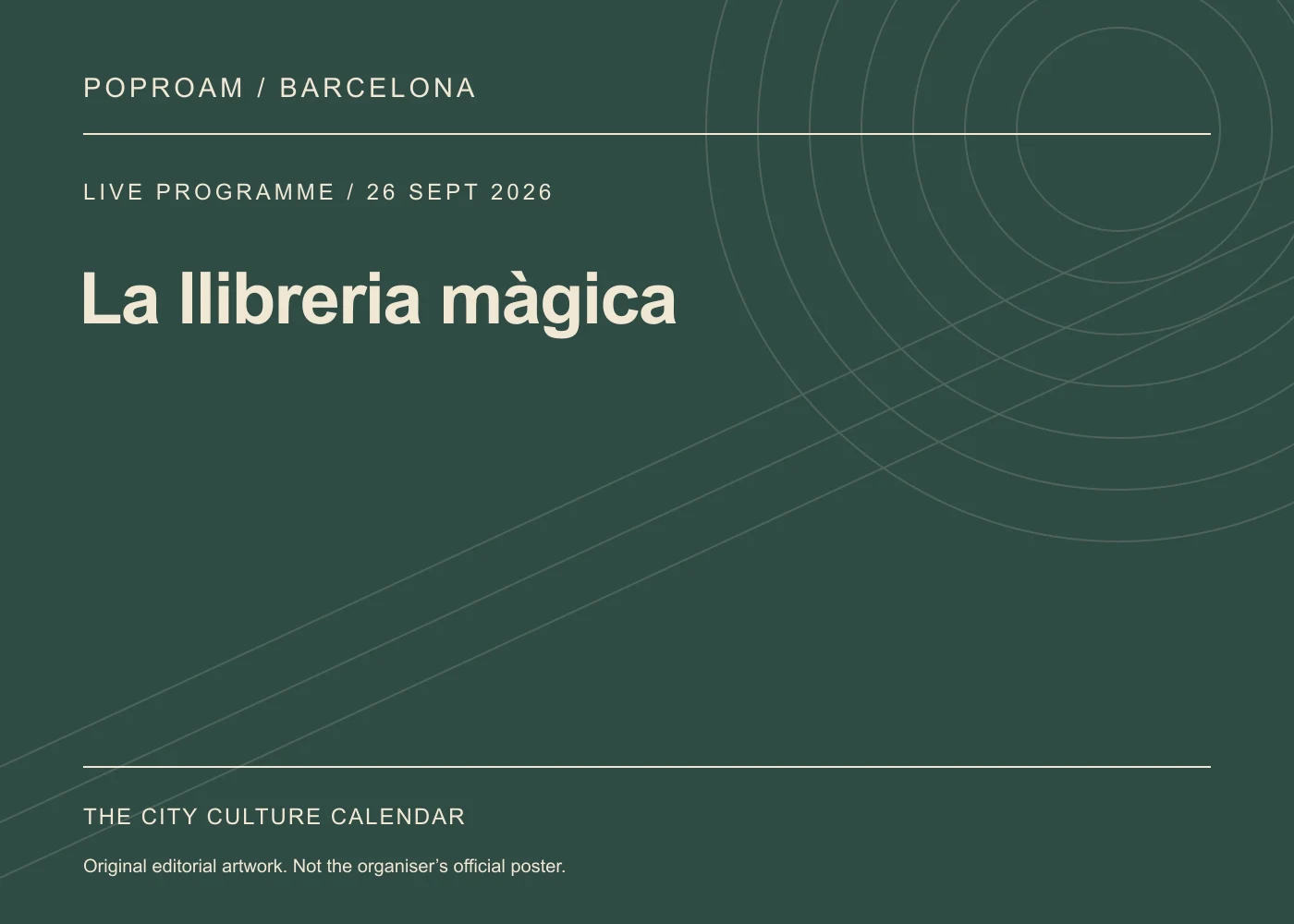 Original editorial programme artwork for La llibreria màgica. This is not the organiser’s official poster.