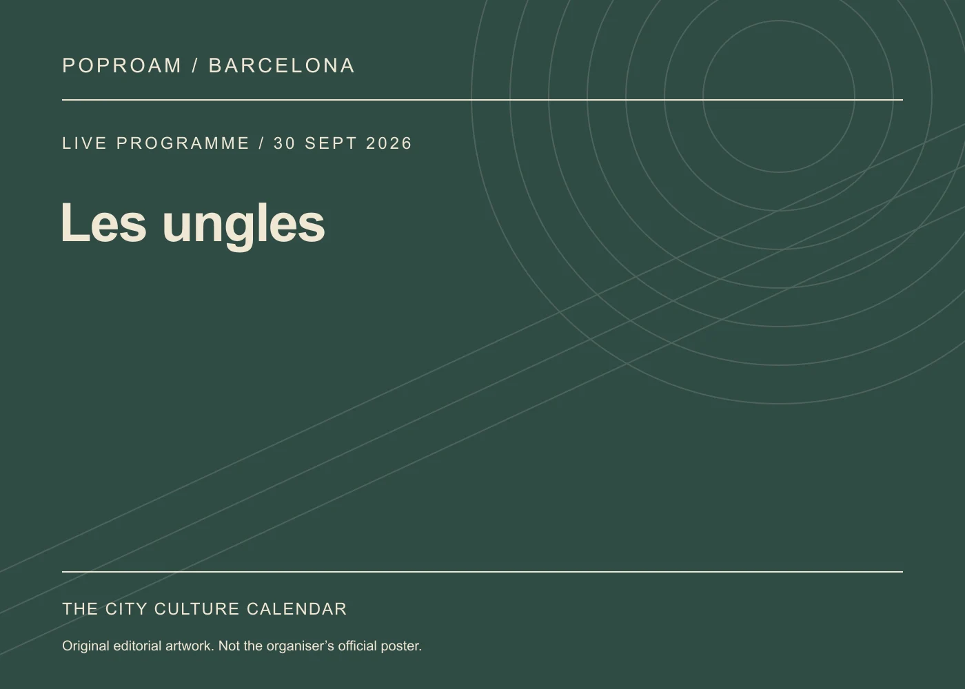 Original editorial programme artwork for Les ungles. This is not the organiser’s official poster.