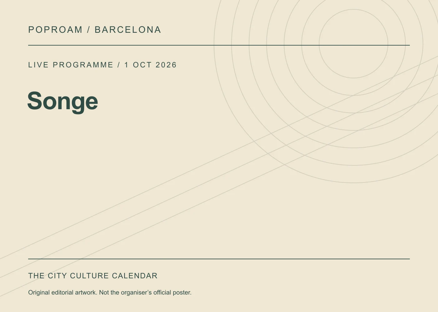 Original editorial programme artwork for Songe. This is not the organiser’s official poster.