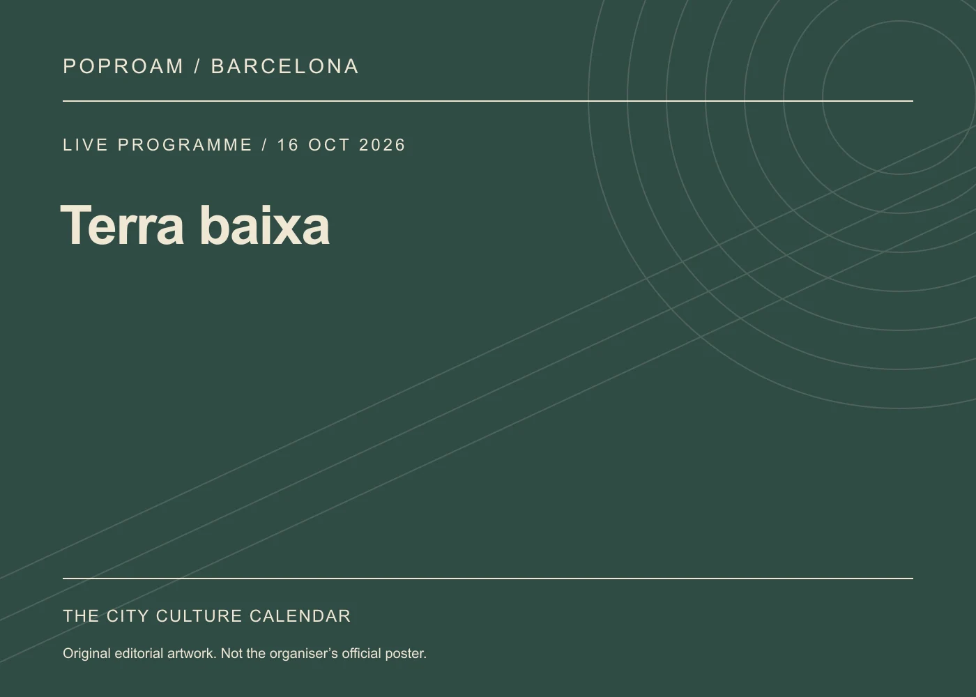 Original editorial programme artwork for Terra baixa. This is not the organiser’s official poster.