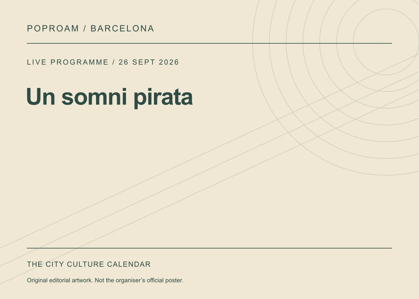 Original editorial programme artwork for Un somni pirata. This is not the organiser’s official poster.