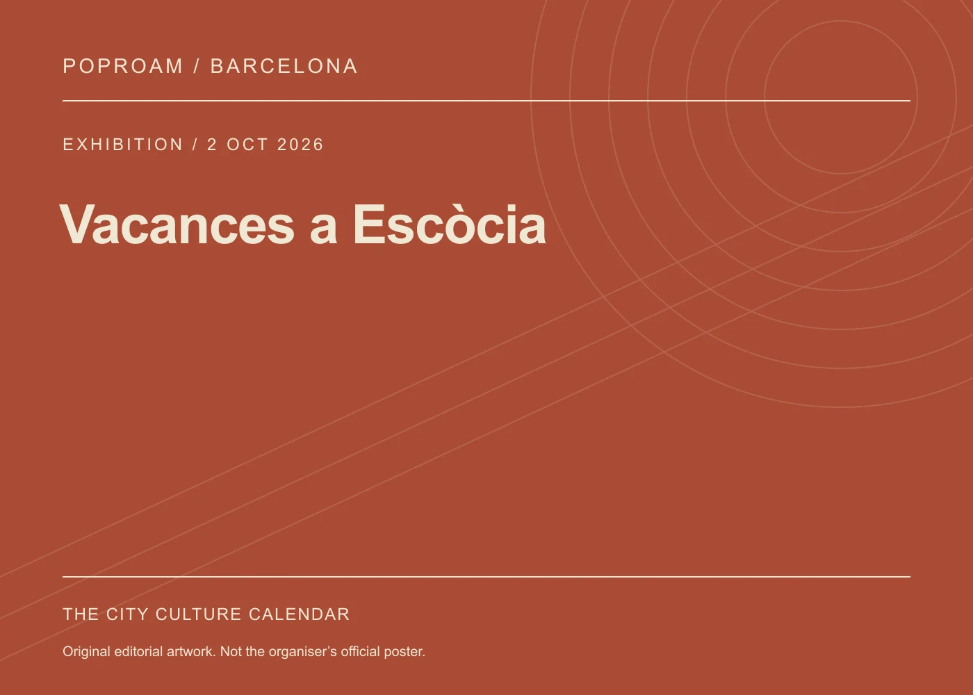 Original editorial programme artwork for Vacances a Escòcia. This is not the organiser’s official poster.