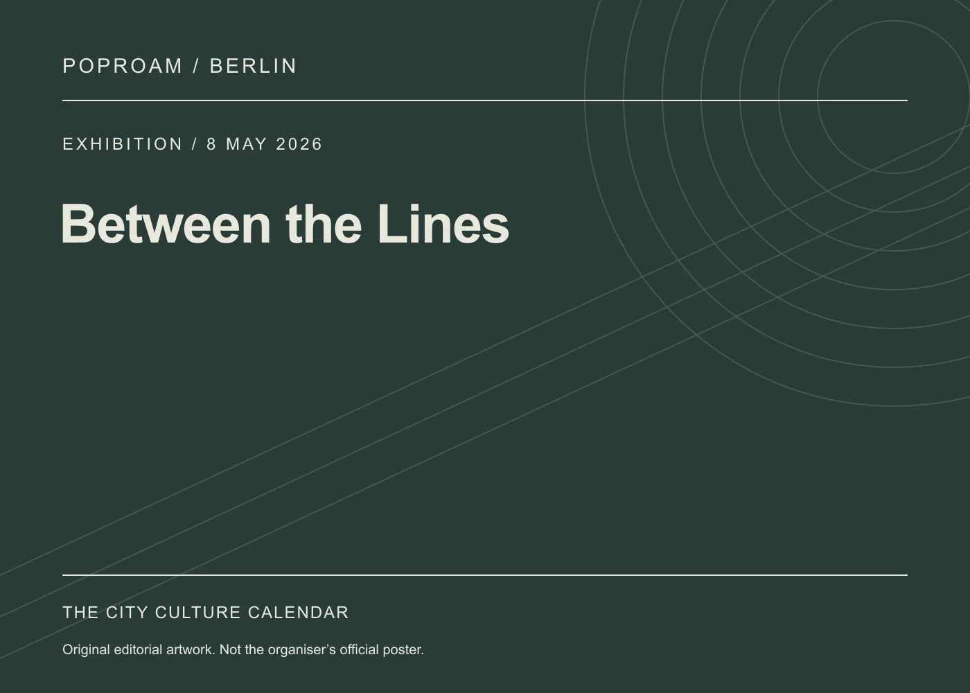 Original editorial programme artwork for Between the Lines. This is not the organiser’s official poster.