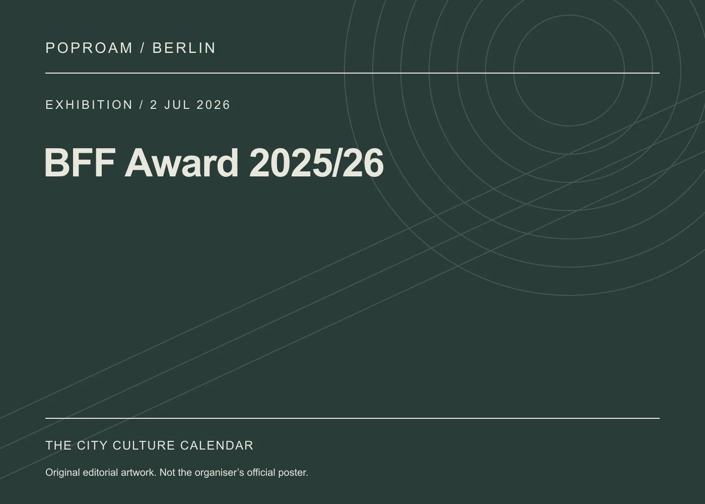 Original editorial programme artwork for BFF Award 2025/26. This is not the organiser’s official poster.