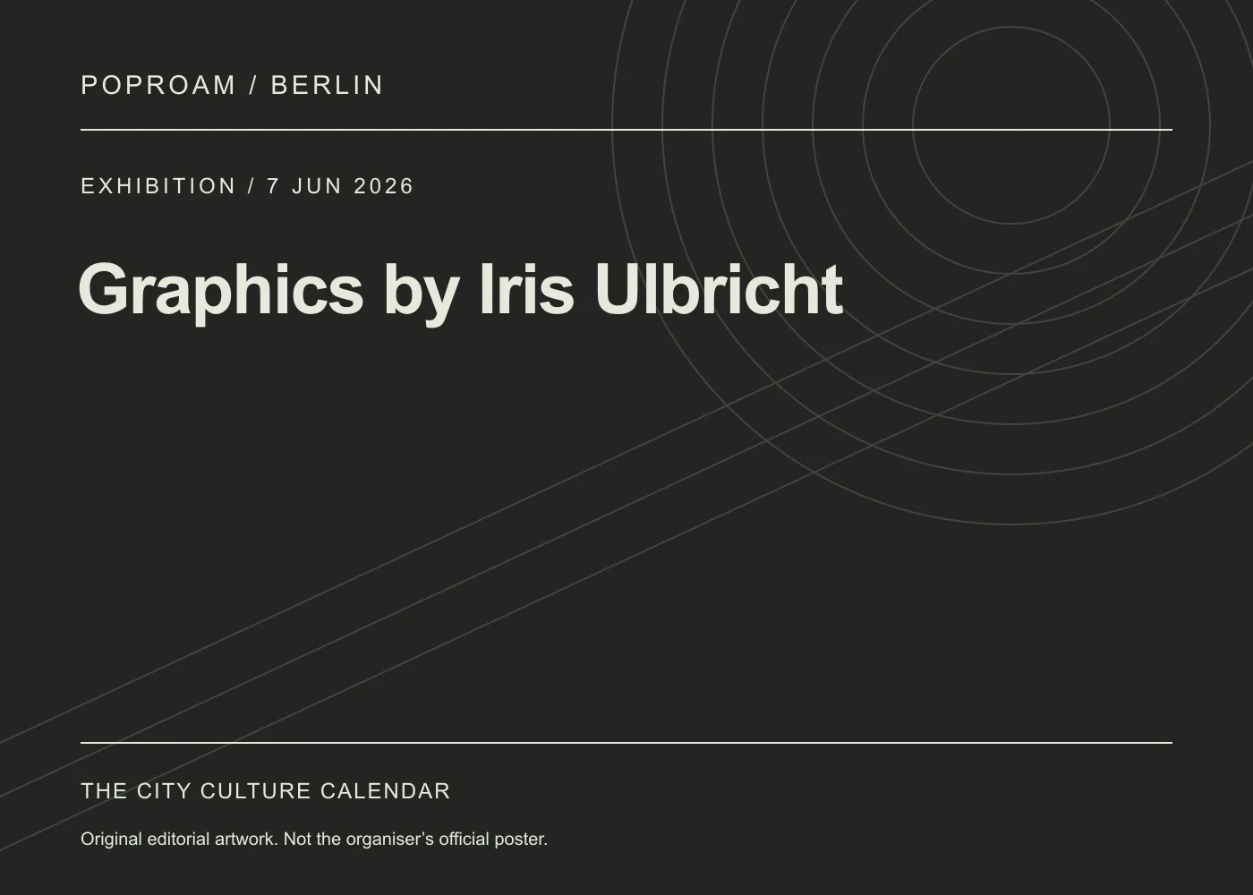 Original editorial programme artwork for Graphics by Iris Ulbricht. This is not the organiser’s official poster.