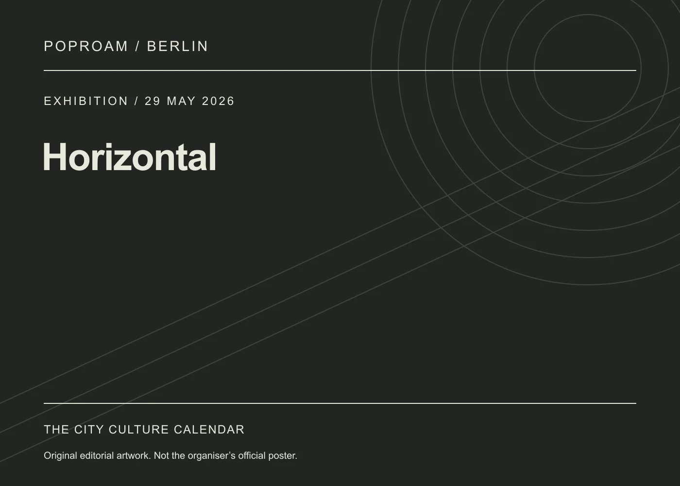 Original editorial programme artwork for Horizontal. This is not the organiser’s official poster.