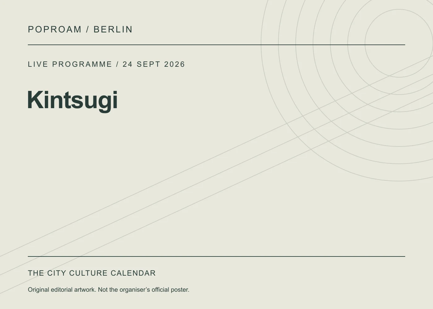Original editorial programme artwork for Kintsugi. This is not the organiser’s official poster.