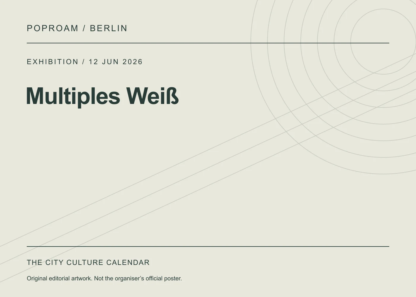 Original editorial programme artwork for Multiples Weiß. This is not the organiser’s official poster.