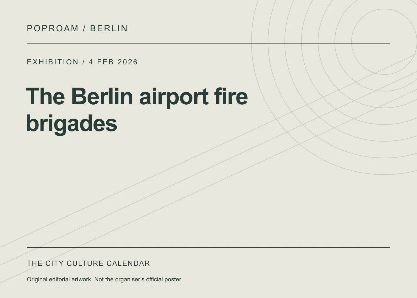 Original editorial programme artwork for The Berlin airport fire brigades. This is not the organiser’s official poster.