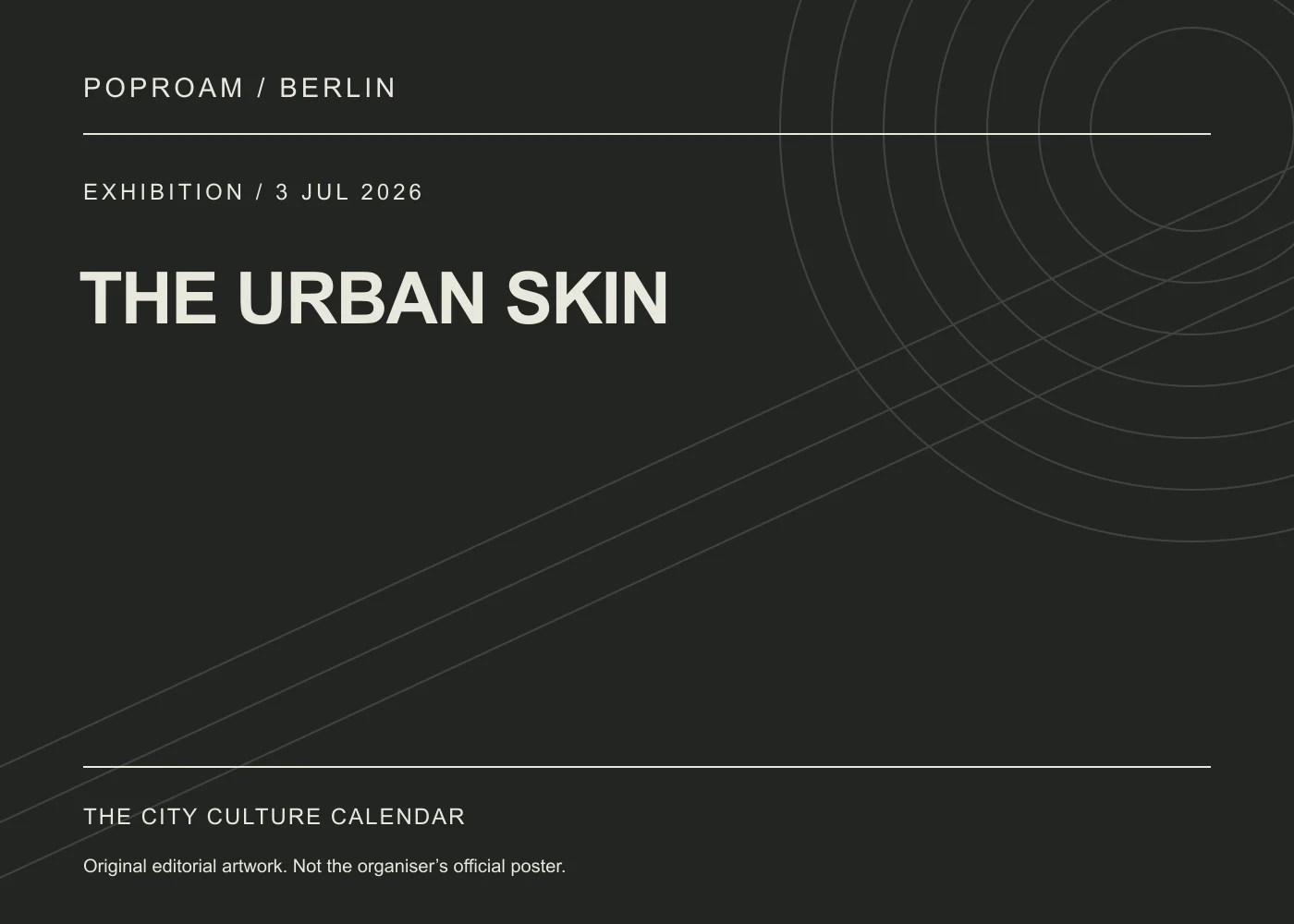 Original editorial programme artwork for THE URBAN SKIN. This is not the organiser’s official poster.