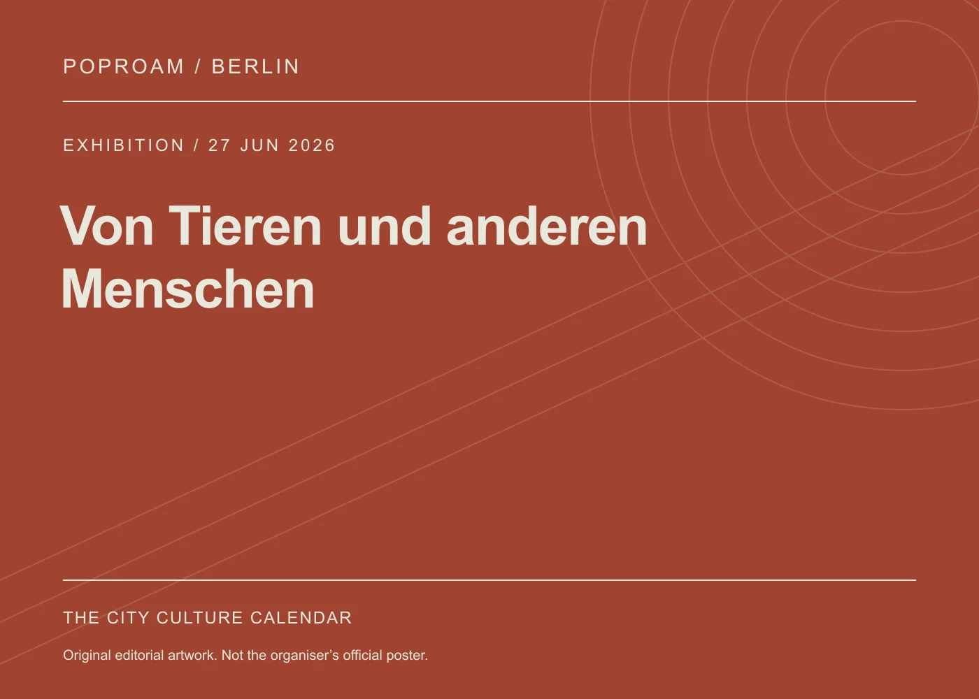 Original editorial programme artwork for Von Tieren und anderen Menschen. This is not the organiser’s official poster.