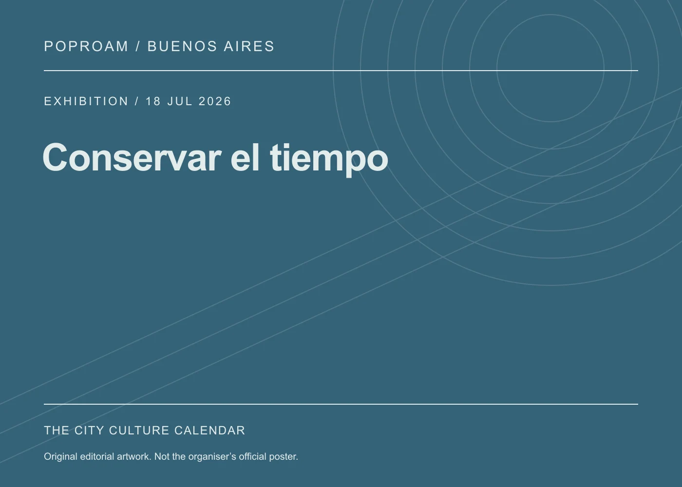 Original editorial programme artwork for Conservar el tiempo. This is not the organiser’s official poster.
