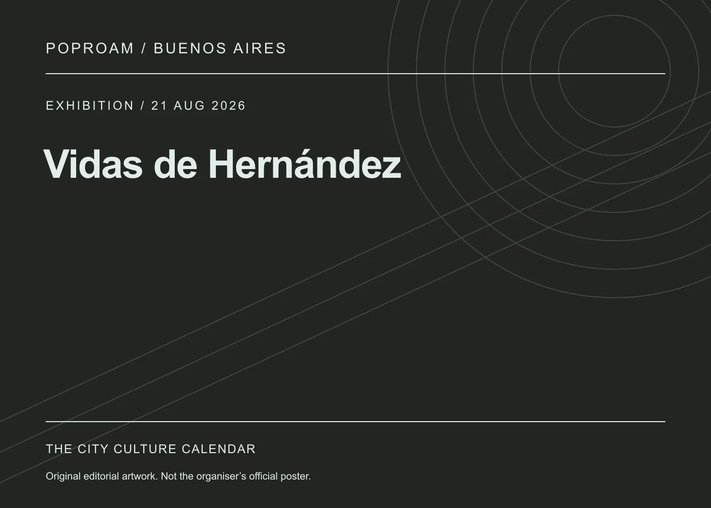 Original editorial programme artwork for Vidas de Hernández. This is not the organiser’s official poster.