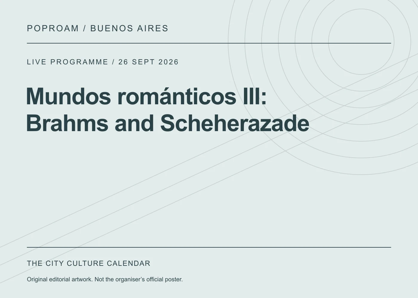 Original editorial programme artwork for Mundos románticos III: Brahms and Scheherazade. This is not the organiser’s official poster.