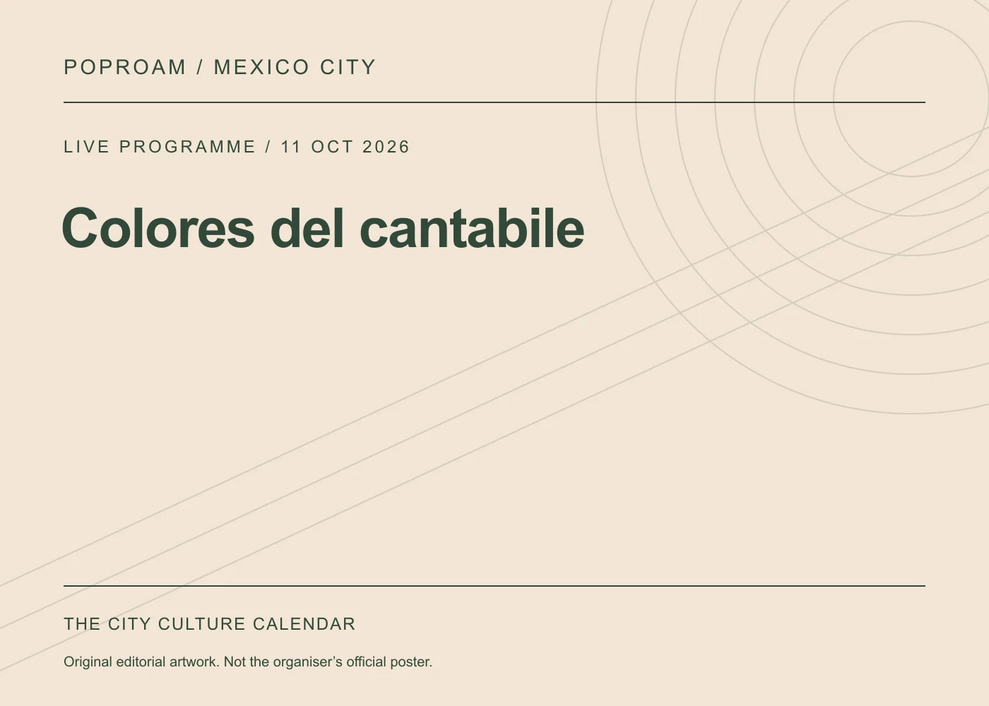 Original editorial programme artwork for Colores del cantabile. This is not the organiser’s official poster.