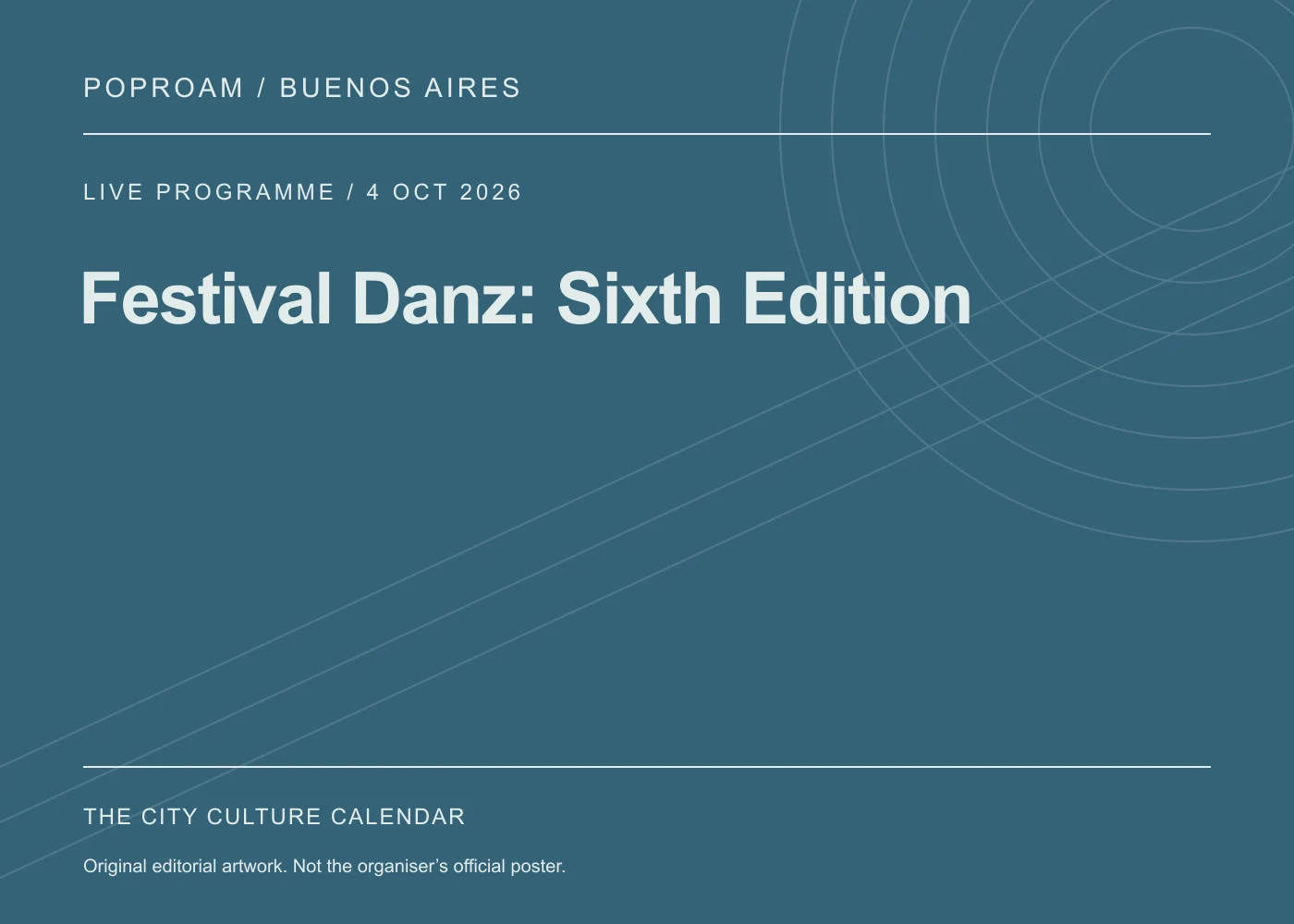 Original editorial programme artwork for Festival Danz: Sixth Edition. This is not the organiser’s official poster.