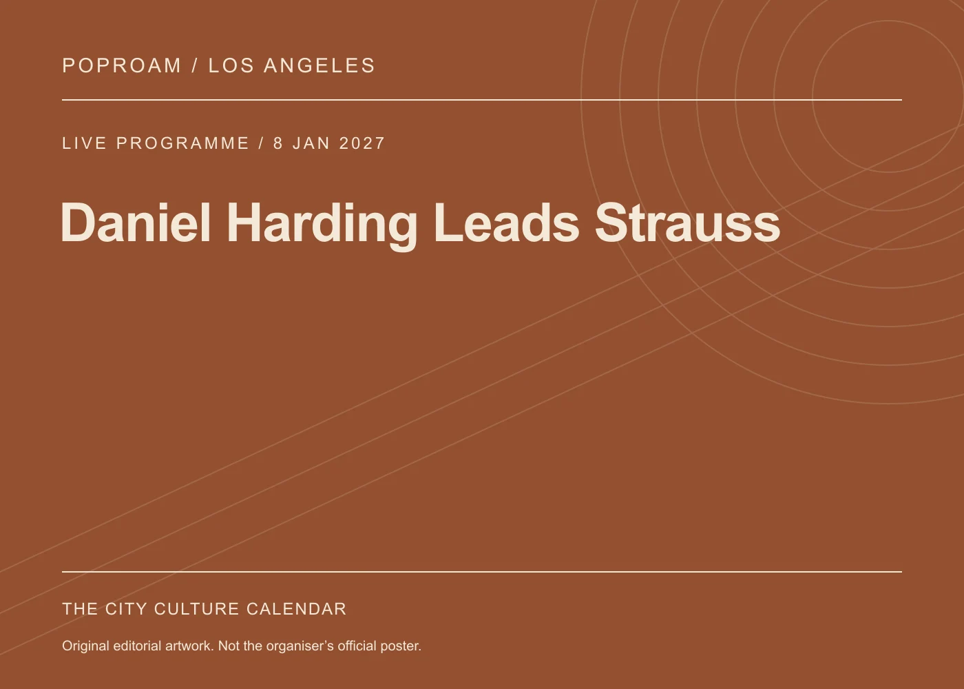 Original editorial programme artwork for Daniel Harding Leads Strauss. This is not the organiser’s official poster.